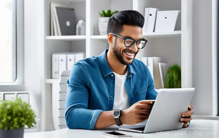 옴니채널 고객 서비스의 자동화 전략 - A vibrant, modern office or home setting, where a diverse young adult (wearing casual, appropriate c...