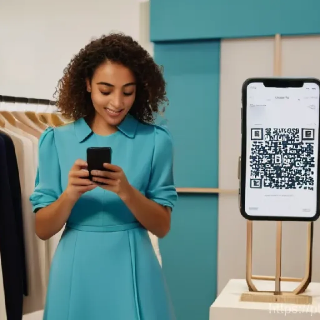 옴니채널 고객 경험을 위한 성공적인 UX UI 디자인 - **Prompt:** A young, elegantly dressed woman in her late 20s, with warm, inviting eyes, stands insid...