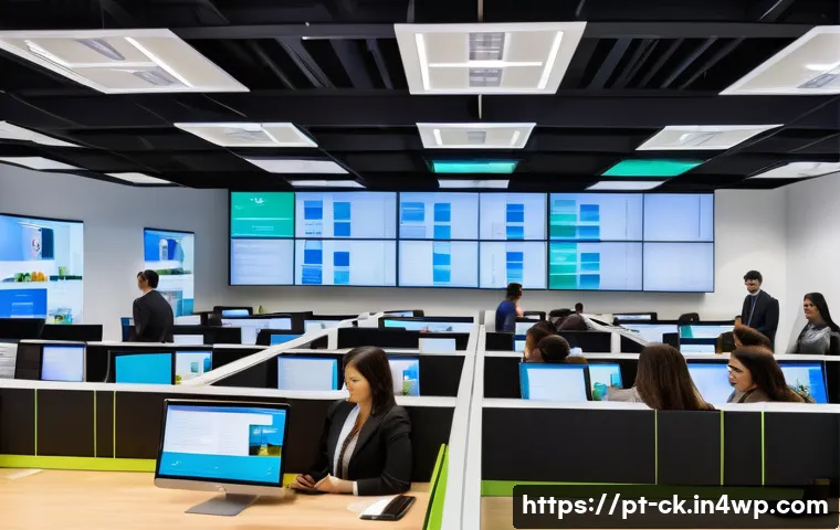 옴니채널 전략의 지속적 개선 및 피드백 루프 - A modern customer service center in São Paulo, Brazil, showing a diverse team of professionals activ...